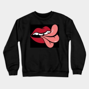 Mund Lippen Zunge lustiges Geschenk Design Crewneck Sweatshirt